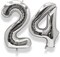 40 Inch Silver Number 24 Balloon – Giant Foil Mylar Balloon for 24th Birthday, Anniversary, and Party Decorations (Silver Numbers)